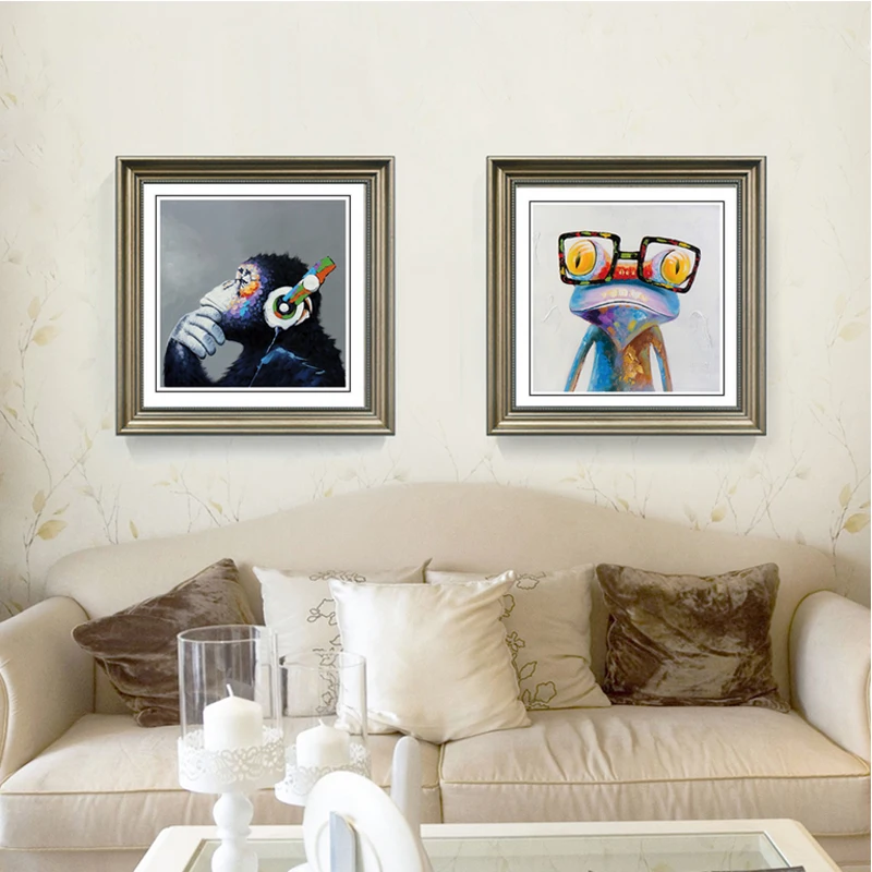 Современная Абстрактная на холсте художественная живопись принт счастливый