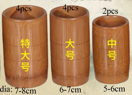 10 шт. массажные чашки инструмент карбонизированная бамбуковая баночка набор для