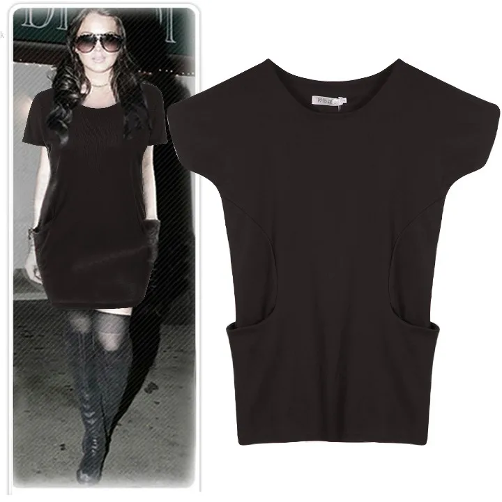 Женщины свободного покроя платье свитер карманные свободно зима осень 4 цвета M XXL