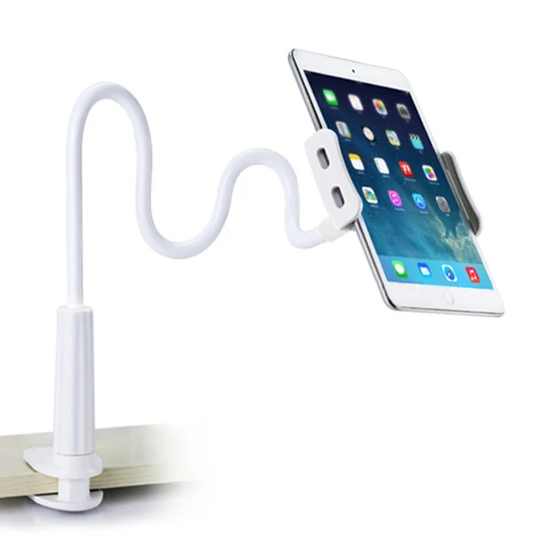 Гибкий Настольный телефон, подставка для планшета, держатель для iPad Mini Air samsung, для ленивой кровати, планшет, ПК, подставка, крепление, большой телефон - Цвет: White