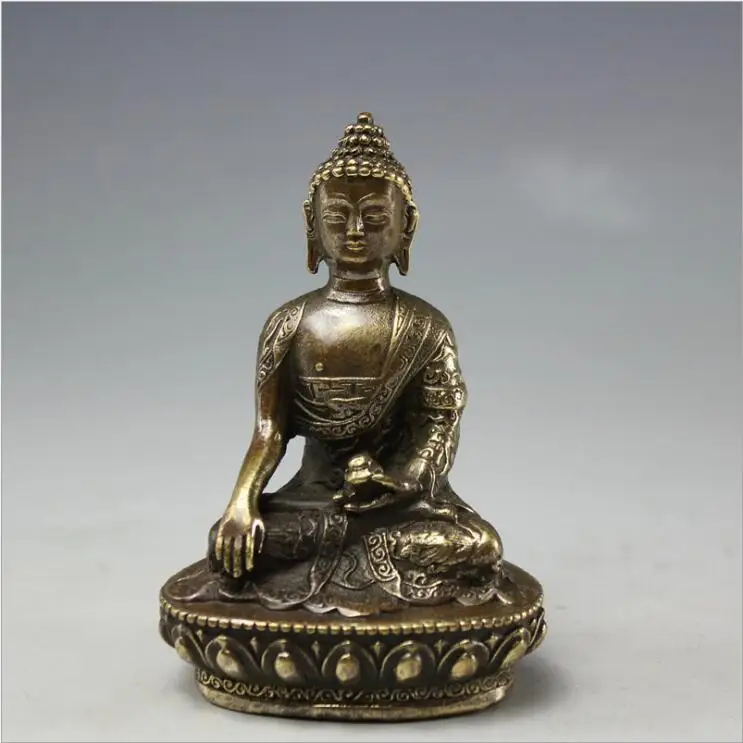 Старинная бронзовая антикварная статуя старого тантрического Будды Тибетский