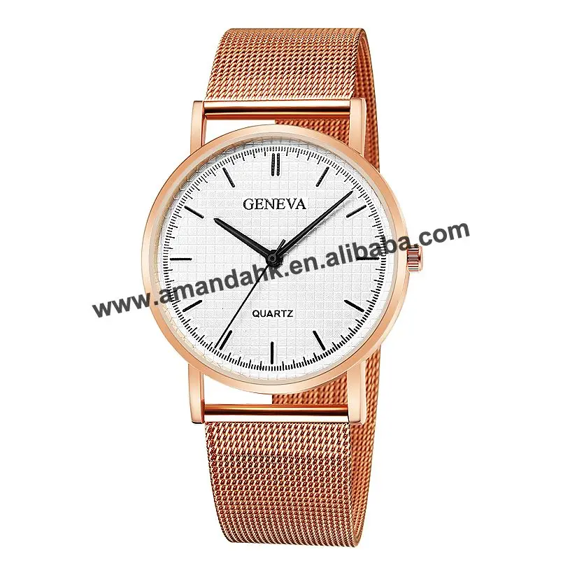 

Wholesale Reticularis Watchband Watches Hot Alloy Gold Bracelet Watch Fashion Women Dress Wristwatch 663