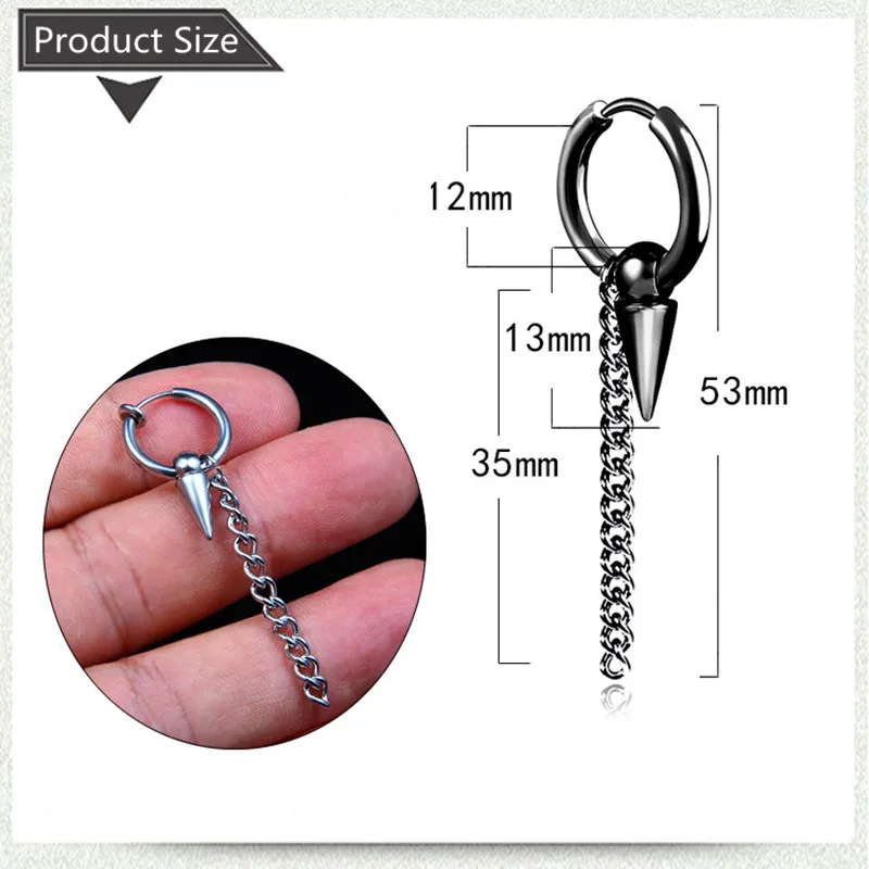 Серьги-кольца для женщин и мужчин 1 шт. панк нержавеющая сталь с перекрестными