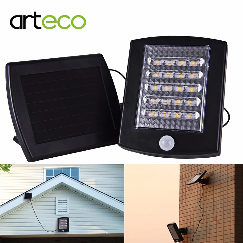 Новая светодиодная Солнечная лампа на солнечной батарее с датчиком движения