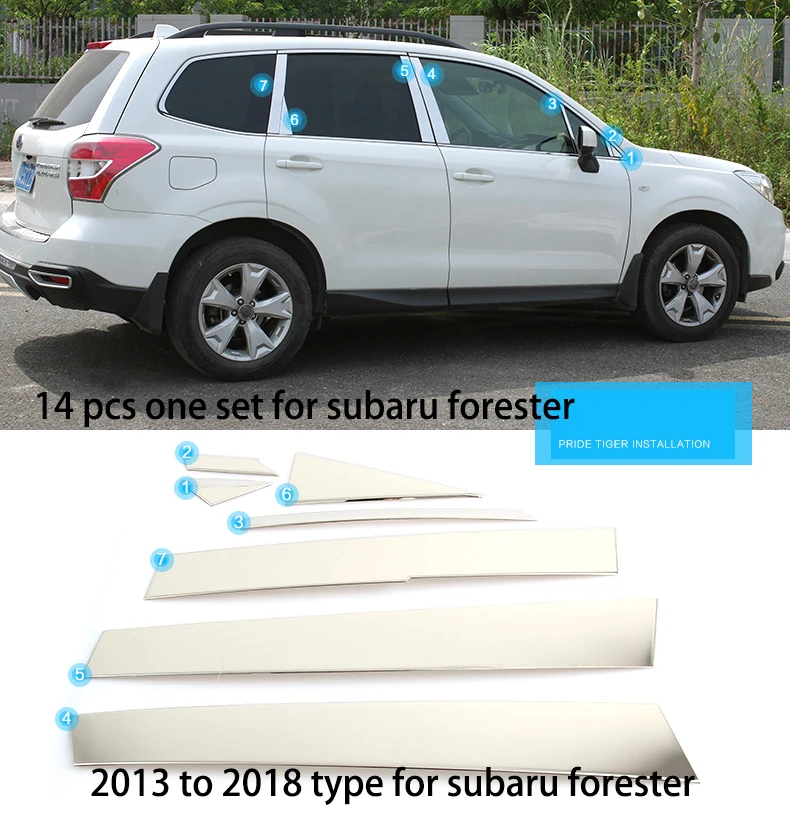 forester Lsrtw2017 304 нержавеющая сталь окна автомобиля планки для subaru outback для subaru forester 2013 - Название цвета: forester