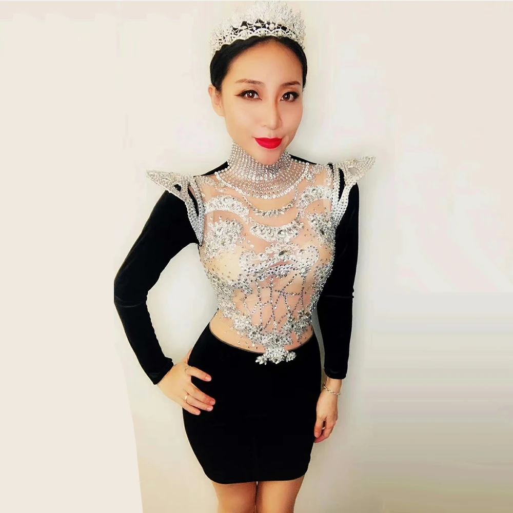 

Новое боди для Стразы, женское цельнокроеное стрейчевое сексуальное трико для джазовых танцев, костюм для выступлений на сцене, DJ260