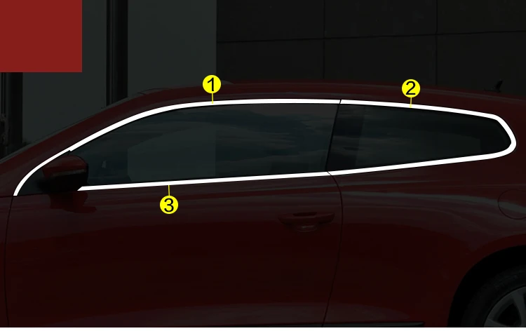 Lsrtw2017 304 нержавеющая сталь окна автомобиля планки для Volkswagen Scirocco 2008 2009 2010 2011 2012 2013 - Название цвета: 6 pcs trims