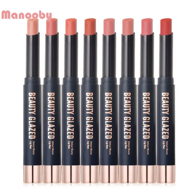 Manooby beauty глазурованная пигментная губная помада для макияжа красная Batom