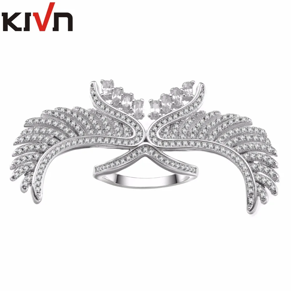 Модные женские ювелирные изделия KIVN перо ангела крыло фианит Свадебные