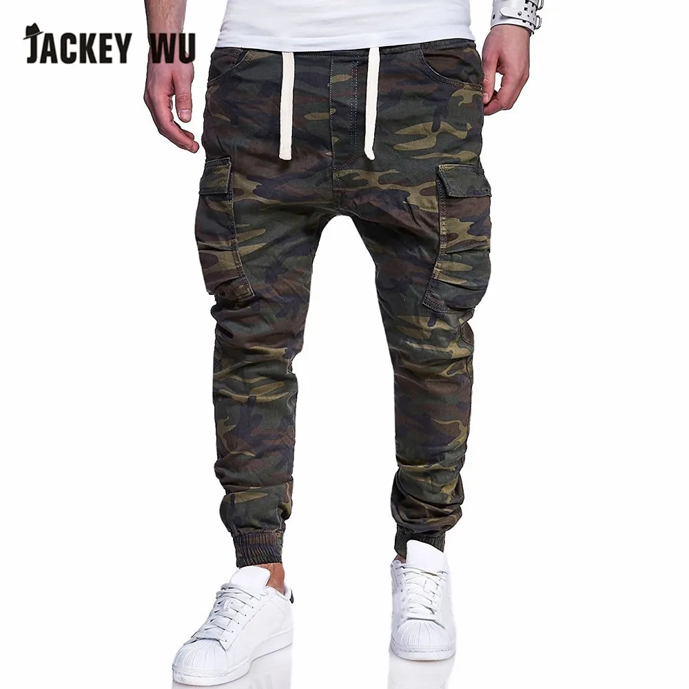 Бренд JACKEYWU мужские брюки 2019 модные камуфляжные джоггеры с большим карманом и