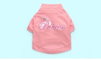 1pcs pet dog cat fashion pink princess t shirt clothes doggy spring summer vest clothing puppy vests apparel xs s m l