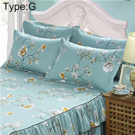 1 pillowcases G Высокое качество, новое шлифованное покрывало, королева, кровать, юбка, утолщенная простыня, односпальная, двойная, Пылезащитная, гофрированная - Цвет: 1 pillowcases G