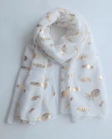 2018 newest pineapple and leaves print gold foil scarves shawls women pineapple hijab muffler wrap 2 color wholesale 10pcslot