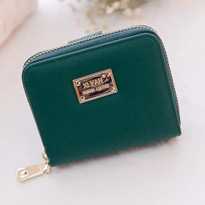 Модные женские короткие кошельки из искусственной кожи, 5 цветов, Кредитные ID карты, женские кошельки для монет, маленькие кошельки на молнии для денег