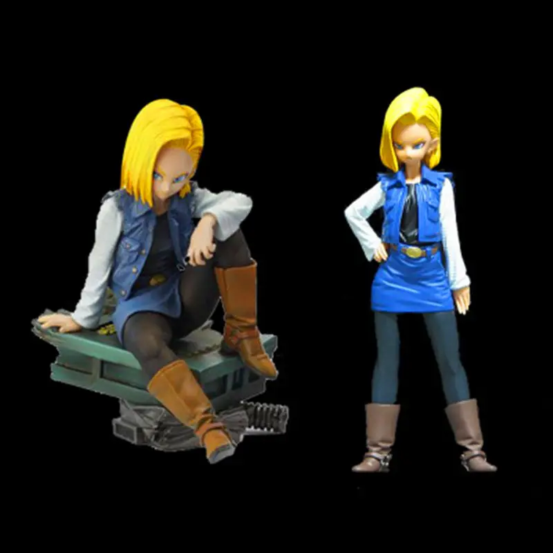 Драконий жемчуг анимация Android 18 лазурит Сидящая осанка ПВХ фигурка Коллекционная