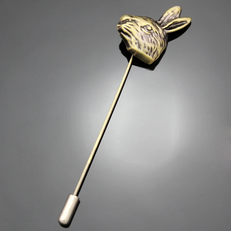 Женские эмалированные броши в форме головы кролика Wonderland Коктейльные шляпы