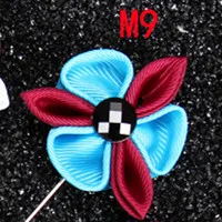 BoYuTe 10 шт. ручной работы цветок из ткани лацкан модная мужская брошь контактами для костюмы 20 видов цветов - Окраска металла: M9