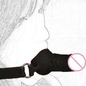 CamaTech страпон-пенис кляп полный кляп в виде силиконового дилдо Вилки с блокировки пряжки открытый рот кляп оральный фиксатор SM бандаж наручники