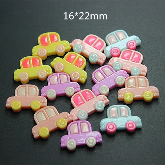 

20pcs mix colors cute resin cartoon car flatback cabochon diy hair ornament scrapbooking,16*22mm