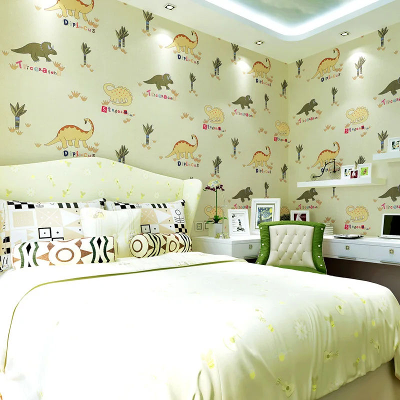 Детская комната wellyu с рисунком динозавра Нетканые Экологичные обои для детской