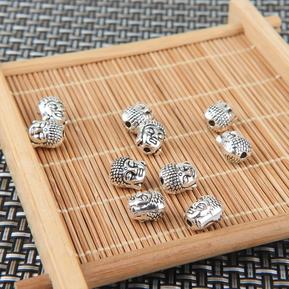 10 шт./лот античные Металлические Подвески Будда леопардовые головы льва бусины