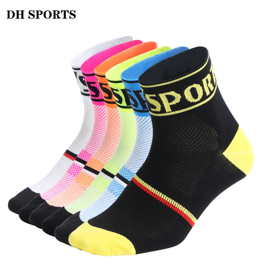 

Женские и мужские спортивные носки DH, черные Компрессионные носки для баскетбола, бега, горного велосипеда, дорожного велосипеда
