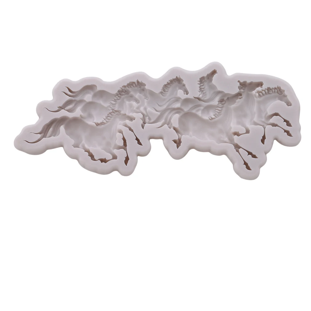 DIY Новое прибытие восемь бегущих Пони лошадь Форма Силиконовые формы торта