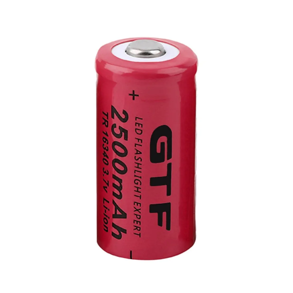 4 шт 3 7 V 2500mah 16340 Батарея Li Ion Перезаряжаемые для фонарик Портативный светодиодный