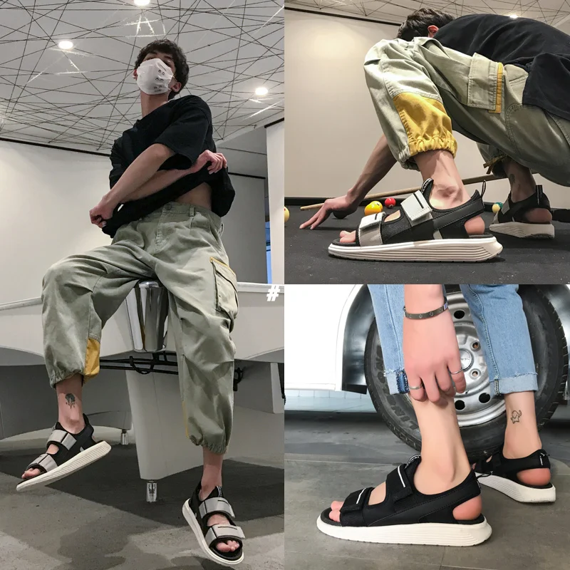 Мужские повседневные сандалии на застежке-липучке размеры 39 S новая обувь для