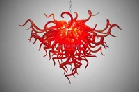 modern red art decor glass lamp triangle chandelier 100 hand blown glass chandelier lighting
