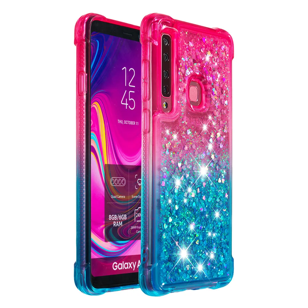 Градиент Блестящий Жидкий чехол для samsung Galaxy A9 A920F A920 SM-A920F Coque для samsung A9 динамический песок крышка
