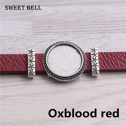 Oxblood red 5 шт., новинка, браслеты из ПУ кожи, установка основы, манжеты, Пустые лотки, мангал, подходит для 18 мм, стекло, камея, купол, кабошон, сделай сам, ювелирное изделие D6442 - Цвет: Oxblood red