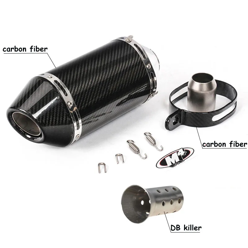 38-51 мм Moto rcycle Carbon глушитель труба Exhuast escape moto 200cc 250cc 300cc 400cc 500cc 600cc 750cc R1 MT07 MT-09 R6 R3 |