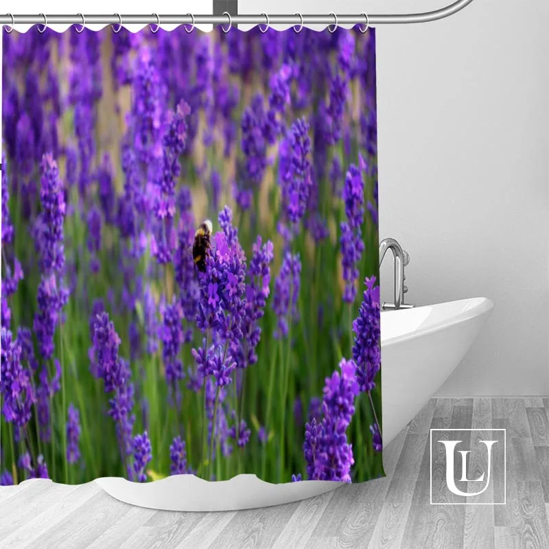 Shower Curtain Высококачественный с лавандой занавеска из полиэстеровой ткани занавески с крючками для ванной комнаты плесени устойчивый Декор ванной комнаты - Цвет: Shower Curtain