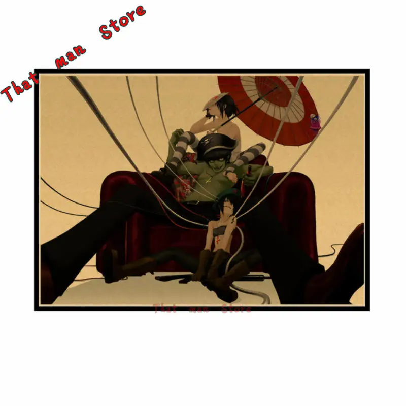 Gorillaz urchin хип-хоп рэп рок музыкальная группа плакат в стиле ретро из крафт-бумаги бар кафе спальня Арт плакат 42*30 см без рамки
