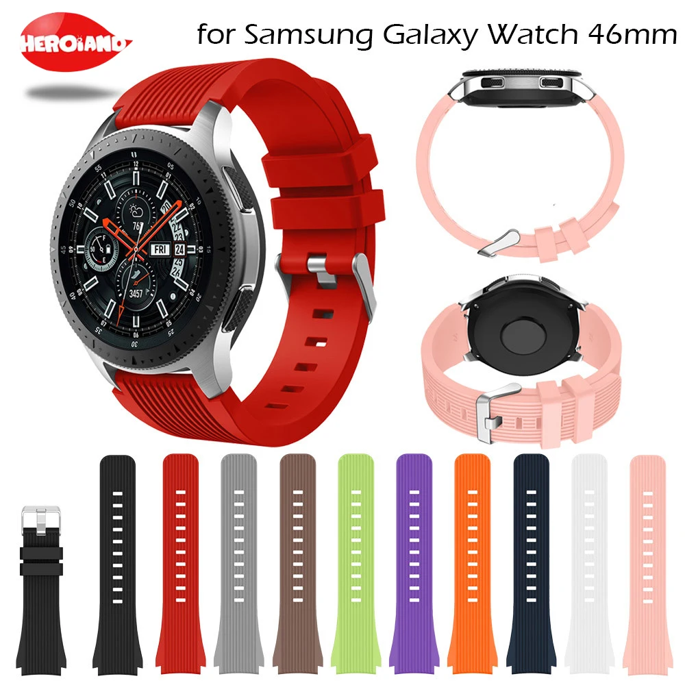 Ремешок силиконовый для Samsung Galaxy Watch 46 мм 22 мм, сменный Браслет  для смарт-часов Samsung Gear S3 Classic /S3 Frontier | Электроника |  АлиЭкспресс
