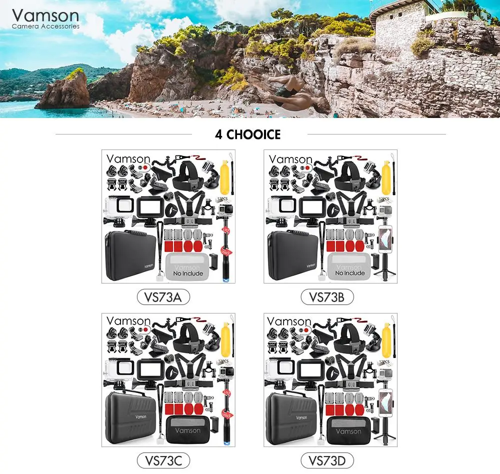 Купить Набор аксессуаров Vamson VS73 для камеры Gopro Hero 7 6 5 Black