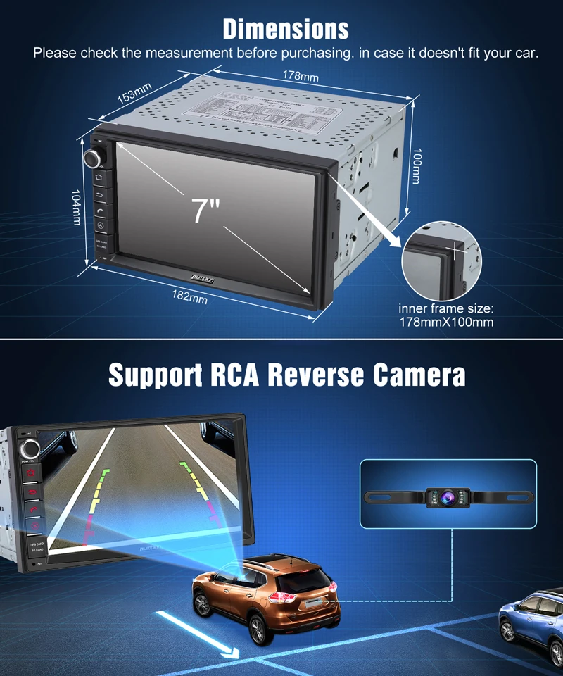 Pumpkin 2 Din 7 'ɺndroid 9 0 универсальный GPS автомобильный радиоприемник без dvd-плеера 2G
