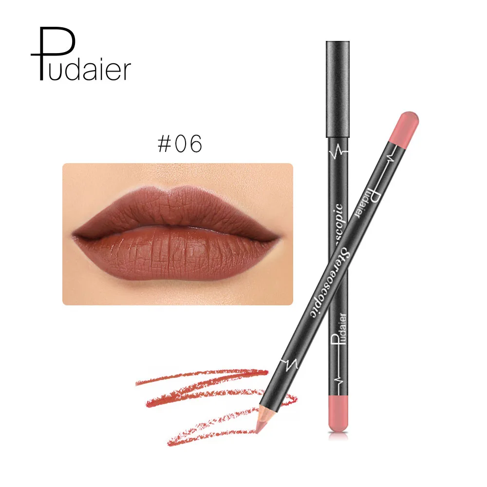 Pudaier Color 6 12 цветов/набор, сексуальная матовая помада для губ, карандаш для губ, матовый телесный карандаш для губ, набор ручек для макияжа, косметический инструмент - Цвет: Pudaier Color 6