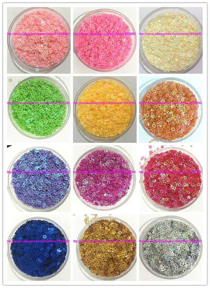 Пайетки из ПВХ с полыми цветами для дизайна ногтей 100 г (15000 шт.) 4 мм|sequin one shoulder