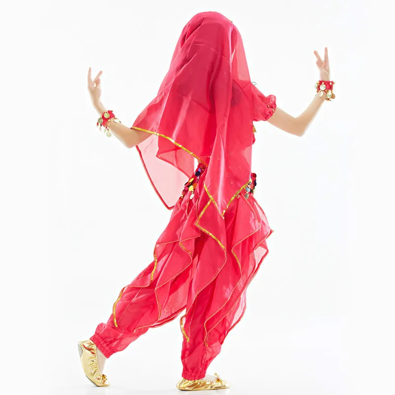 Костюм для танца живота детский индийский комплект Детский костюм танцев одежда