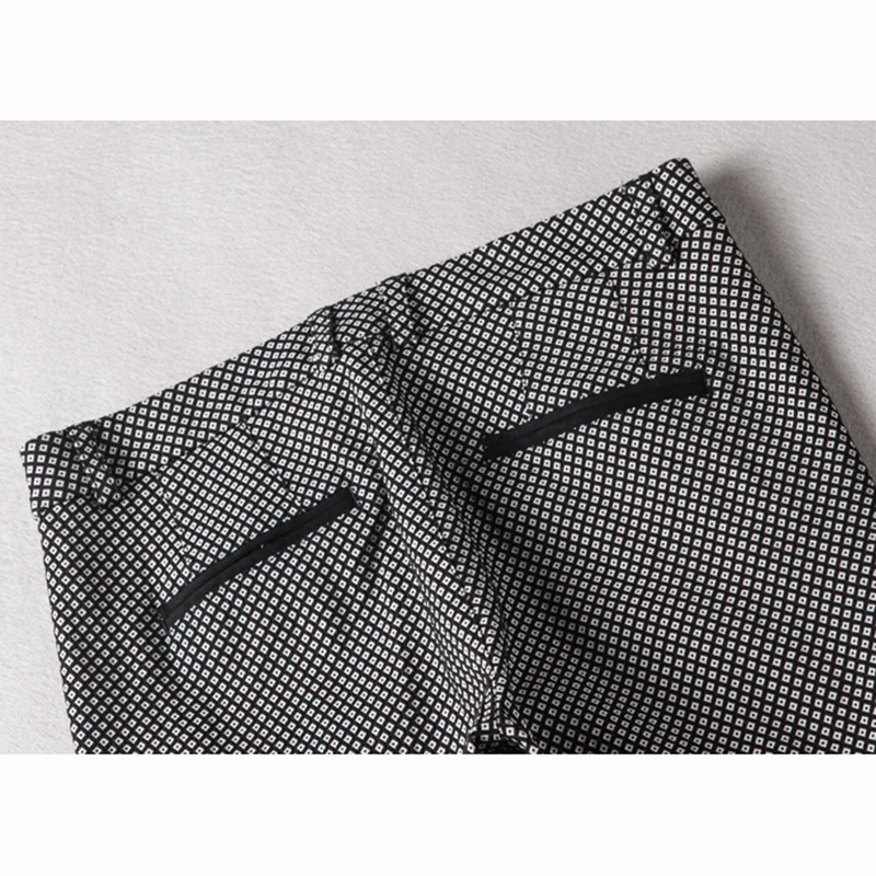 В клетку на молнии штаны женский Повседневное Демисезонный до середины талии