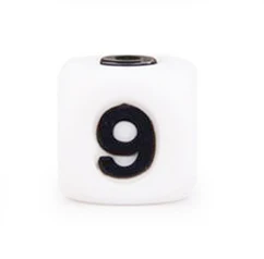 10pcs number 9 10 шт. силиконовые цифровые бусины для DIY на день рождения соска, зажимы для цепи 12 мм Жевательная бусина для прорезывания зубов, ожерелье, игрушка для прорезывания зубов - Цвет: 10pcs number 9