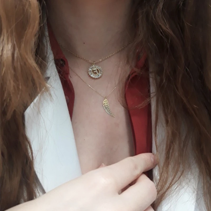 26 букв ожерелье золотого цвета с диском алфавит женское колье лучший подарок