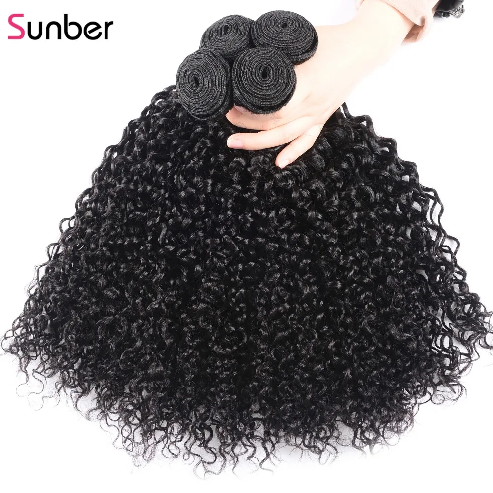 Sunber волосы кудрявые для наращивания 8-26 дюймов Пряди 1/100% шт пряди 100 человеческие