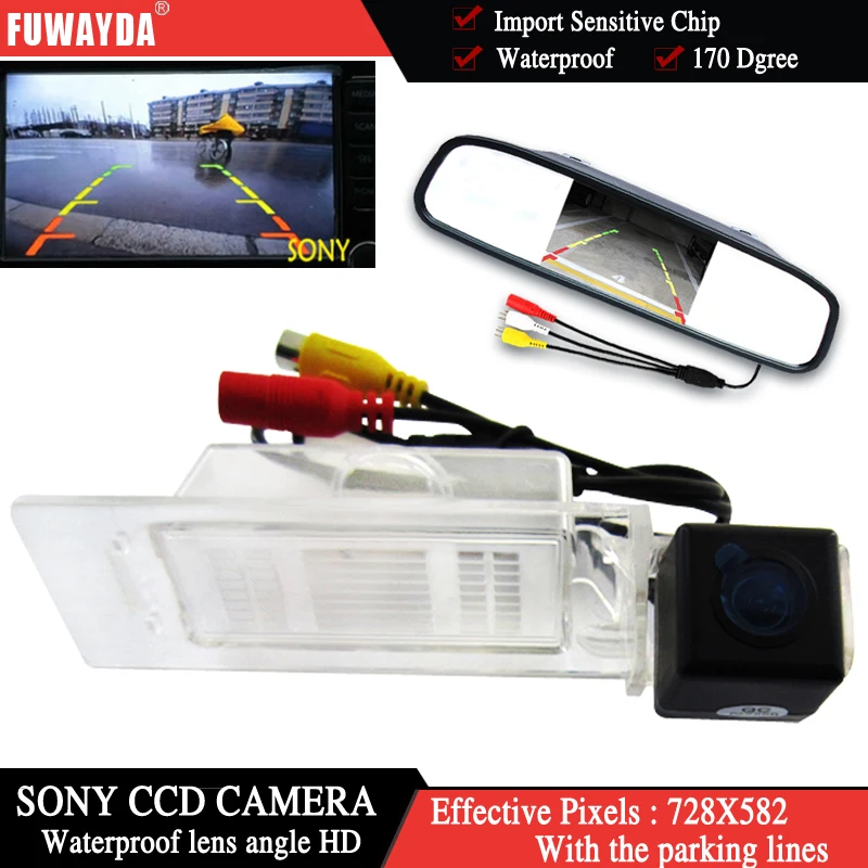 

FUWAYDA waterproof for sony CCD Chip Car Rear View Camera for Kia Optima 2010 2011 / KIA K5+4.3 Inch rearview Mirror Monitor