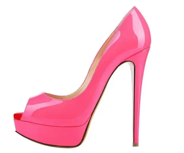 Loslandifen/женские модные пикантные весенние офисные туфли-лодочки из лакированной кожи с открытым носком; большие размеры 35-42; женские туфли-лодочки на очень высоком каблуке