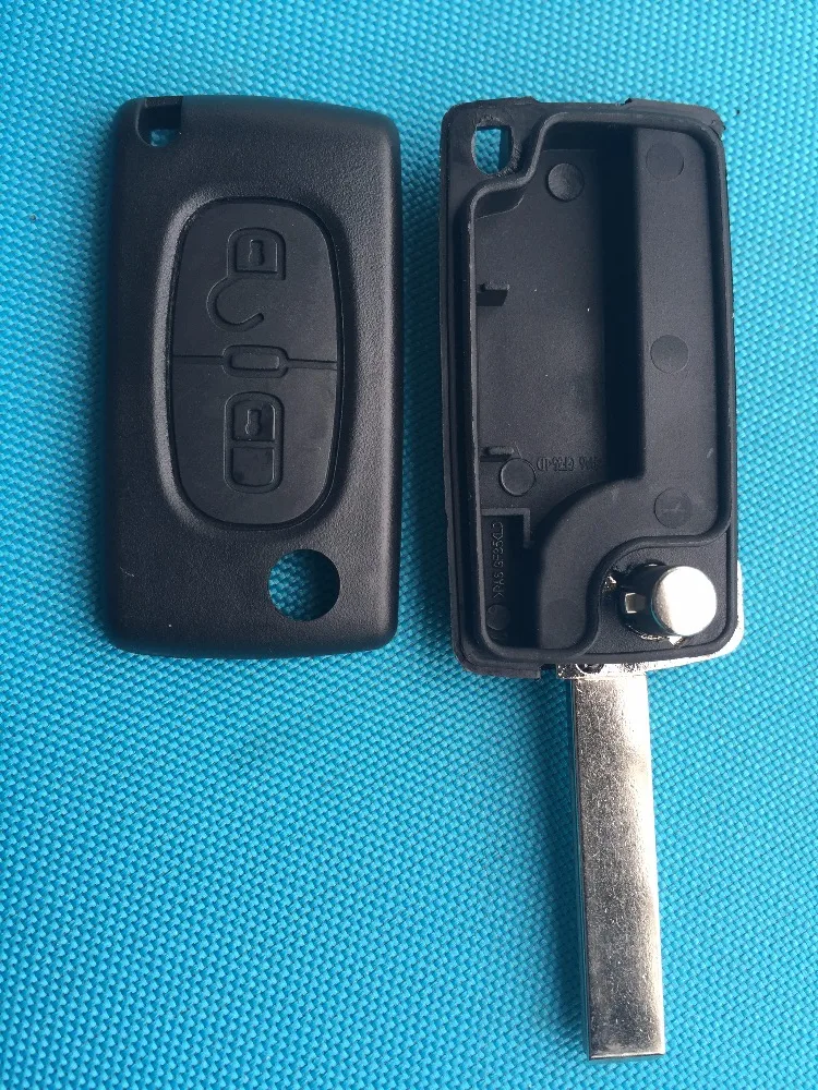 10 шт./лот Сменный Чехол для ключа Peugeot 2 кнопочный откидной пульта дистанционного