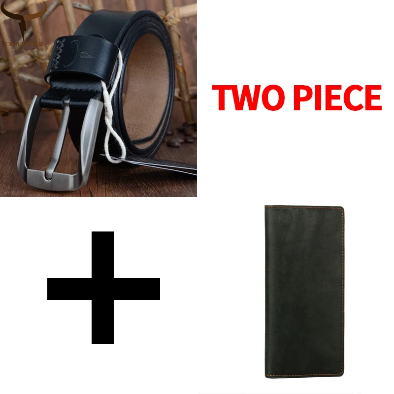 COWATHER коровья Натуральная кожа бумажник и ремень костюм модный дизайн высокого