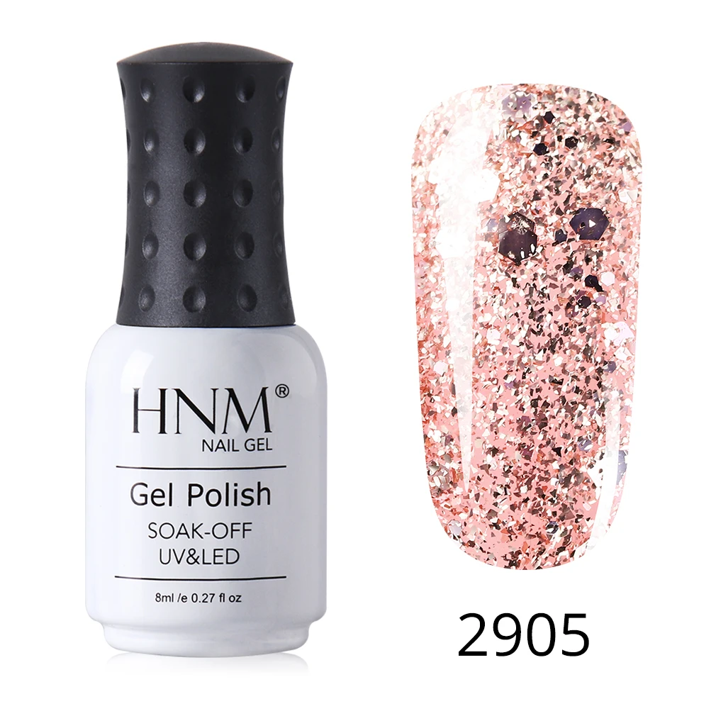 005 HNM 8 мл Алмазный Блеск Bling УФ-гель для ногтей светодиодный светильник мерцающий розовое золото для ногтей искусство замочить от Vernis Эмаль Гель лак - Цвет: 005